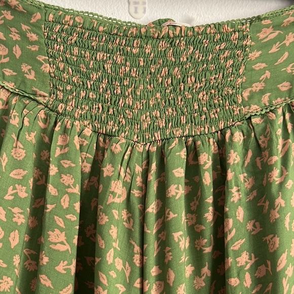 Free People Easy to Love Set Skirt Crop Top Skirt Set Green Floral NWT - Picture 11 of 17